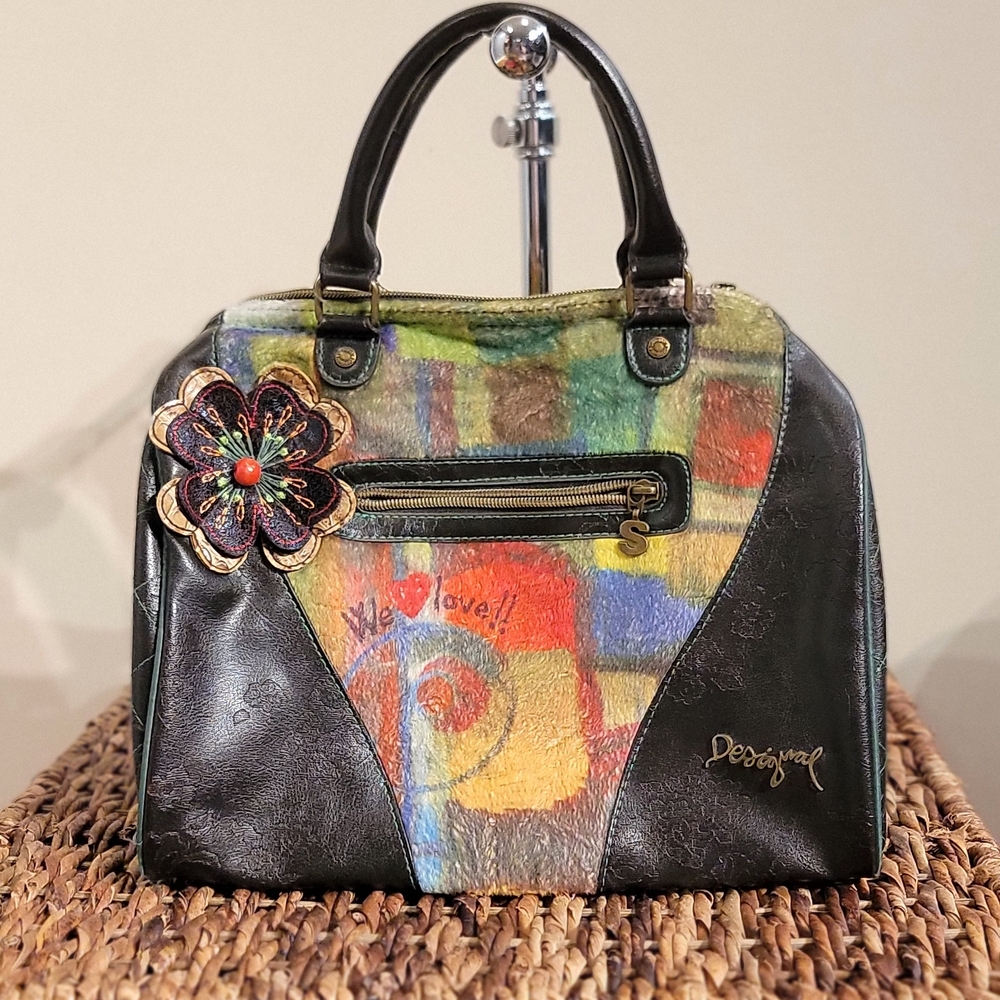 Desigual Multicolor Hobo Bag with Black Accents
